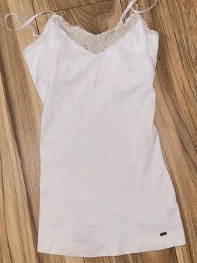 Aeropostale White Lace-Trim Cami